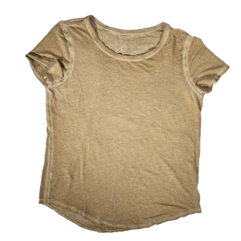 lululemon athletica Short Sleeve Scoop Neck Tee in Light Tan